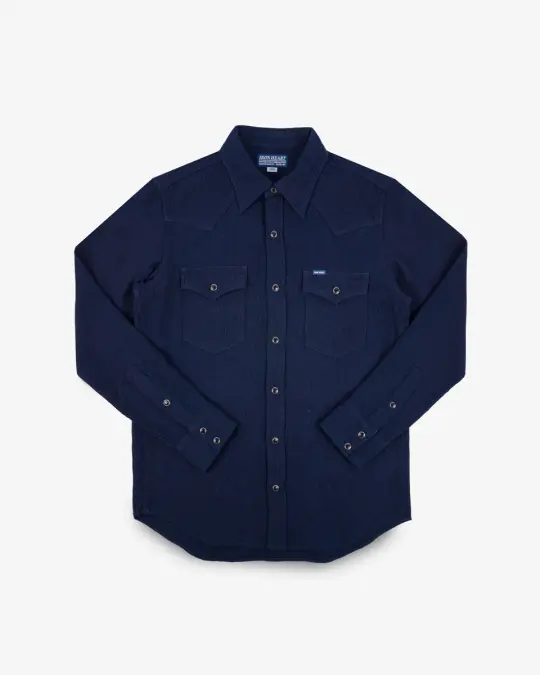 5oz Selvedge Dobby Cloth Western Shirt - Indigo