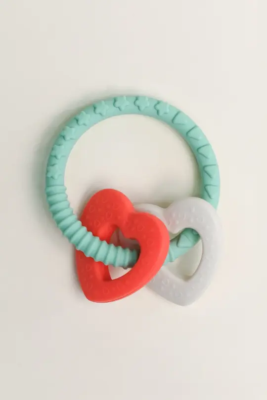 Double Heart Teething Ring