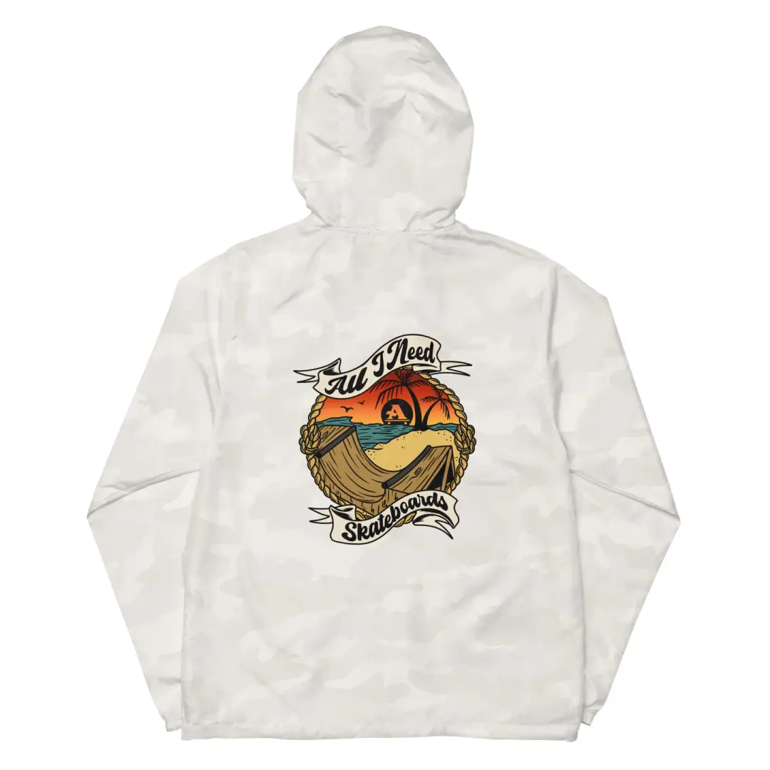Skaters Island unisex lightweight zip up windbreaker