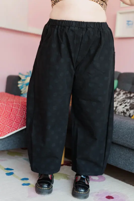 BLACK POLKA DOT BALLOON PANT