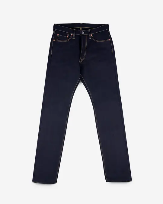 25oz Selvedge Denim Relaxed Tapered Cut Jeans - Indigo/Black
