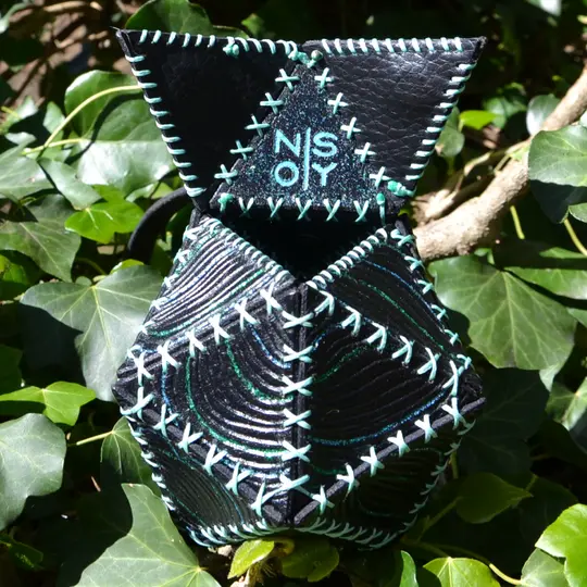 Handmade leather dice bag