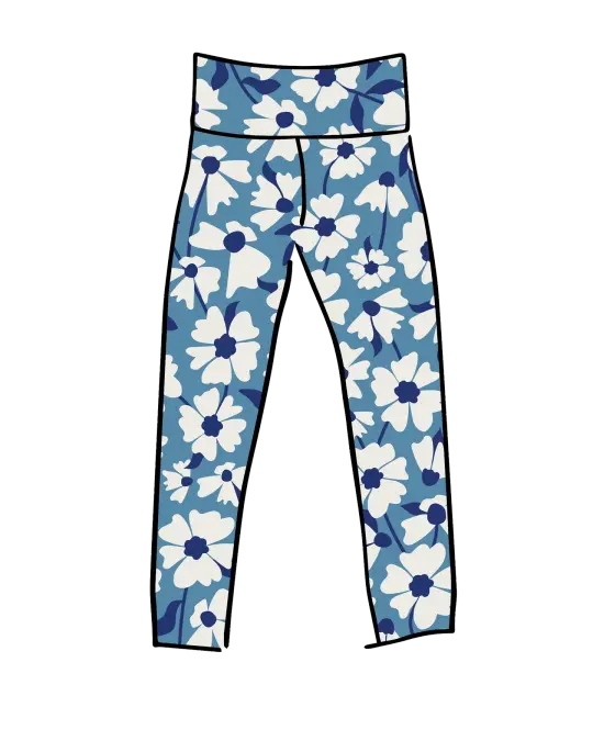 High Rise Ankle Leggings Moody Blooms