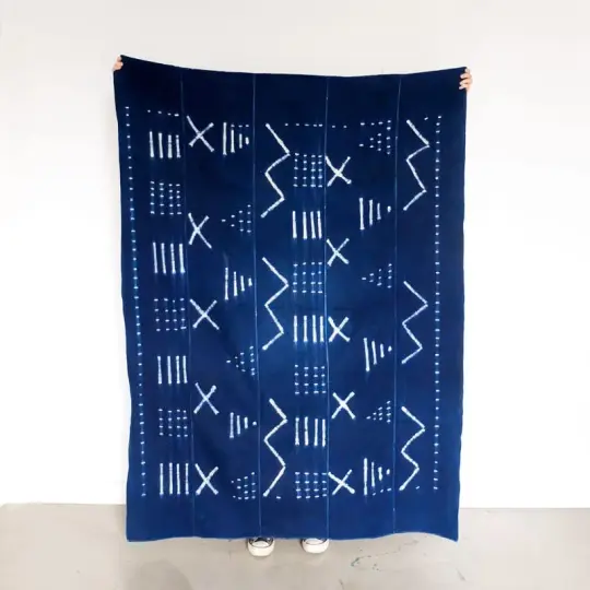Burkina Faso Indigo Dark with Blocks and Xes