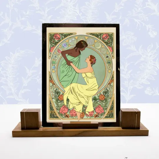 Art Nouveau Lesbian Couple Art Print