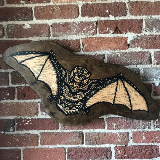 Skyclops Cut Out on Raised Pine