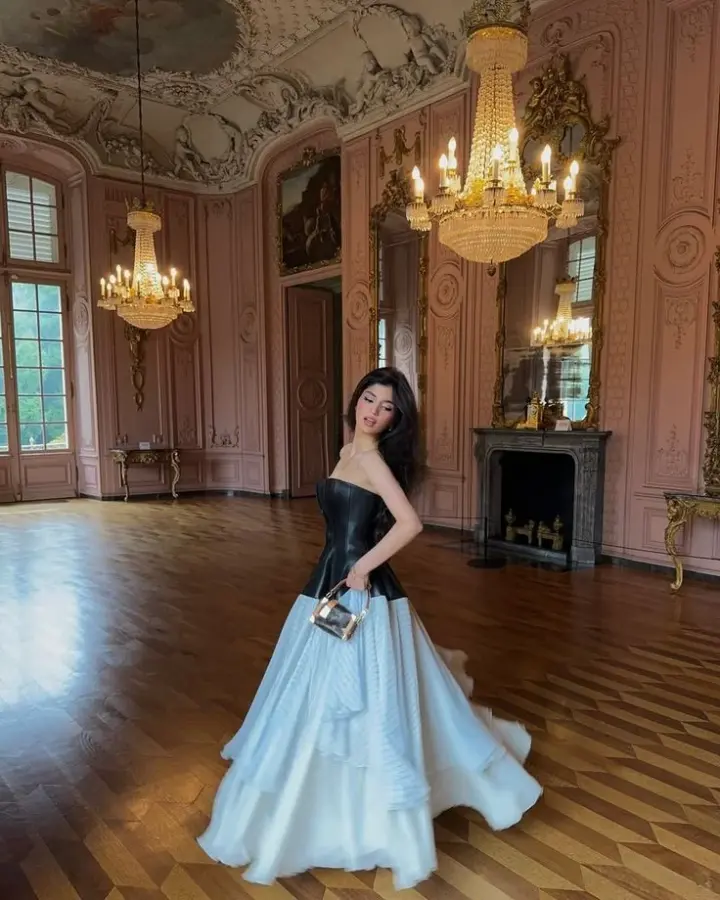 Retro Women's Prom Gown Contrast Waist Fitted Maxi Evening Dress Birthday Dress — Fall Outfit 2026 New  RS3434