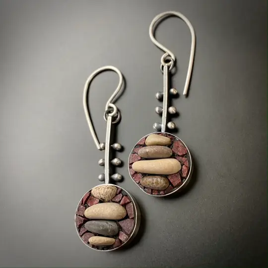 Stacked Rock Earrings
