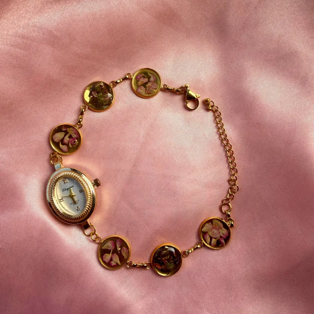 Sweet - Gold Real Flower Watch Bracelet
