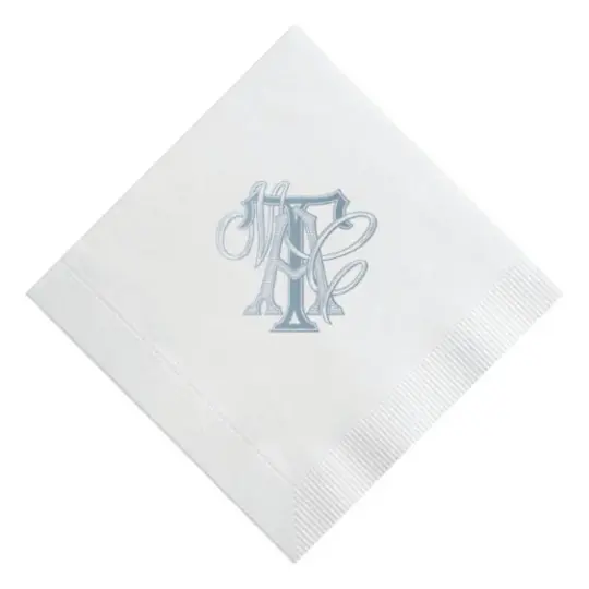 Custom Intertwined Elegant Wedding Monogram Printed Cocktail Napkins