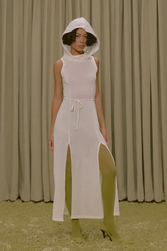 Dune Wool Blend Maxi Dress White