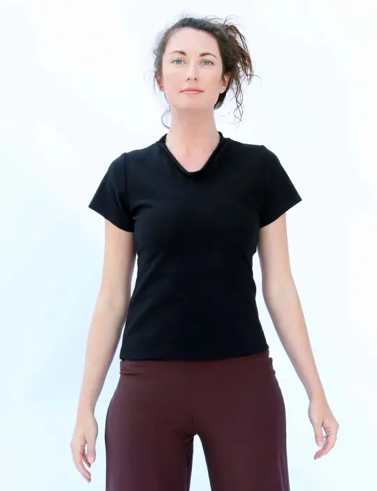 V-Neck Pencil Cropped Shirt