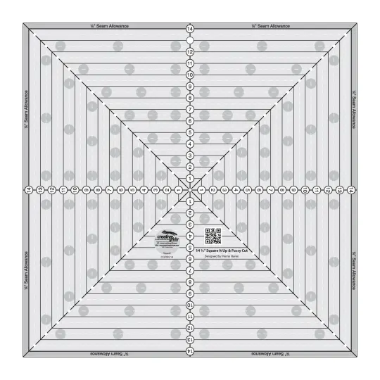 Creative Grids Quilt Ruler 14-1/2in Square It Up or Fussy Cut Square