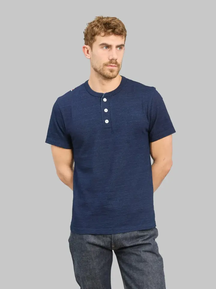 Tanuki HSS Heavy Shinkai Indigo Henley T-Shirt