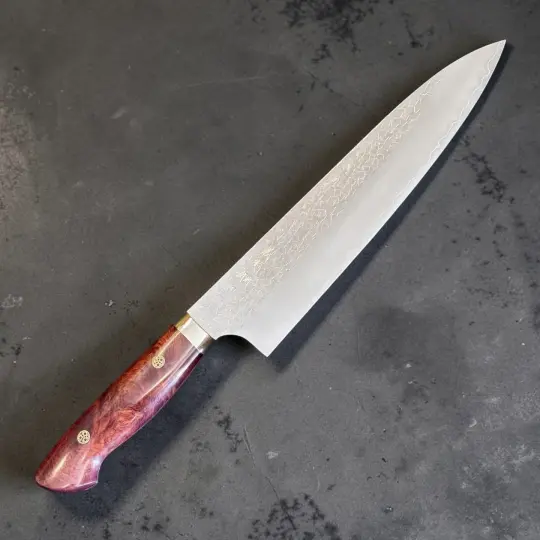 Yoshimi Kato SG2 Kaku-Tsuchime Gyuto 210mm with Karin Western Handle