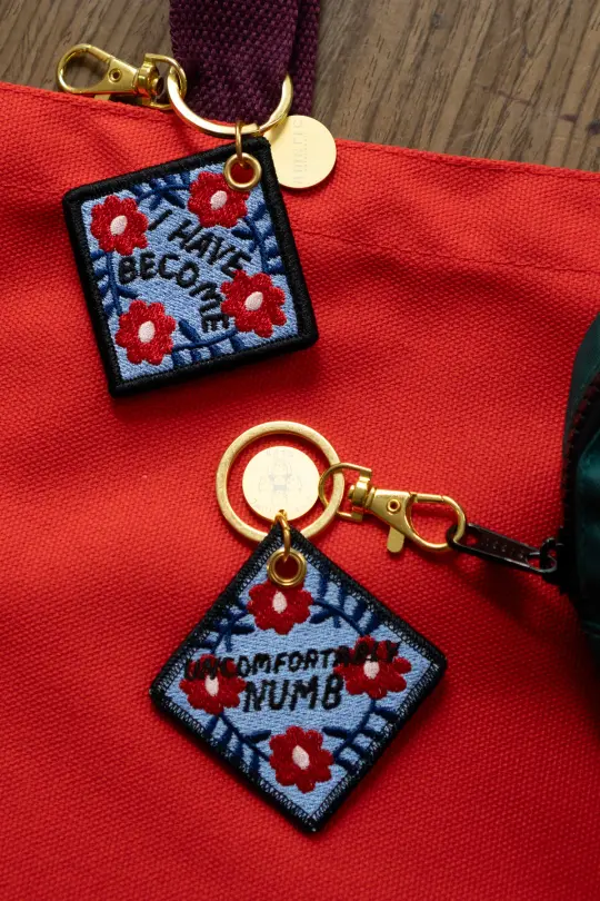 Uncomfortably Numb - Embroidered Keychain