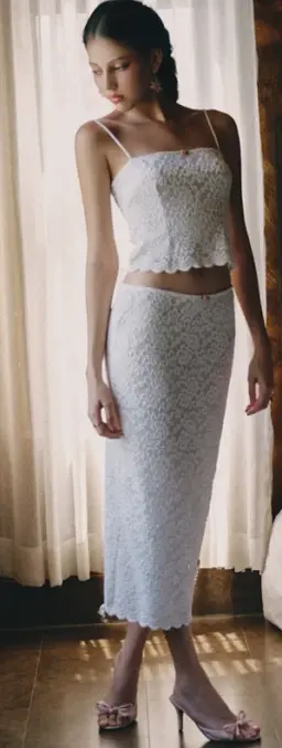 White suspenders cute top hip sexy mid-length skirt homecoming dress R4552
