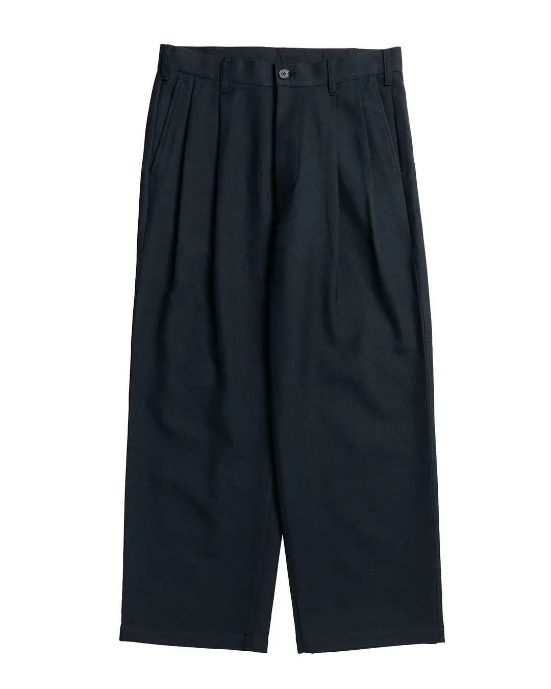 Universal Products Wool Cotton 2 Tuck Trousers Black