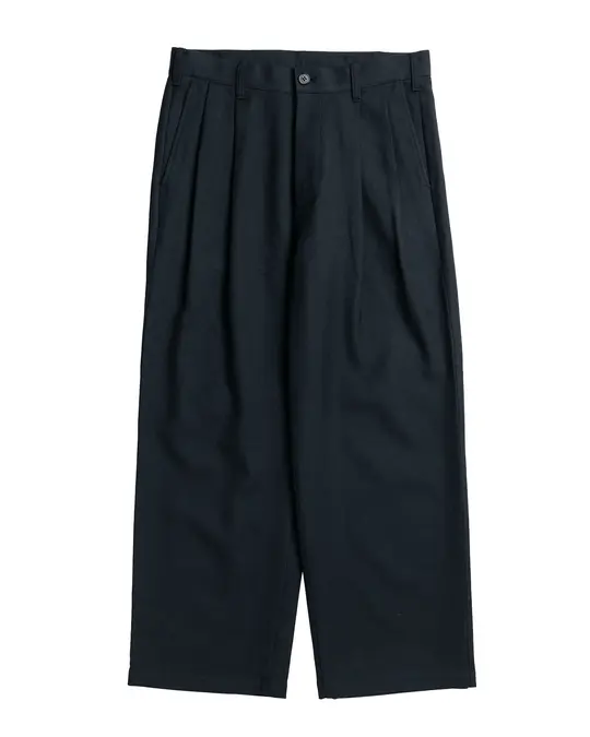 Universal Products Wool Cotton 2 Tuck Trousers Black