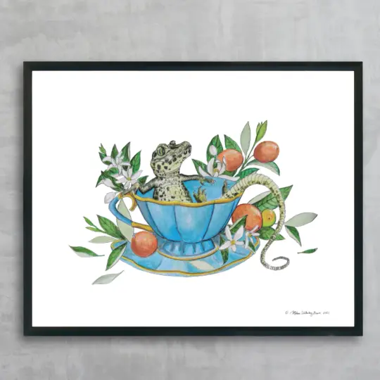 Lizard Teacup Fine Art Print, Wholesale