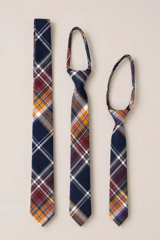 Ties in Midnight Plaid