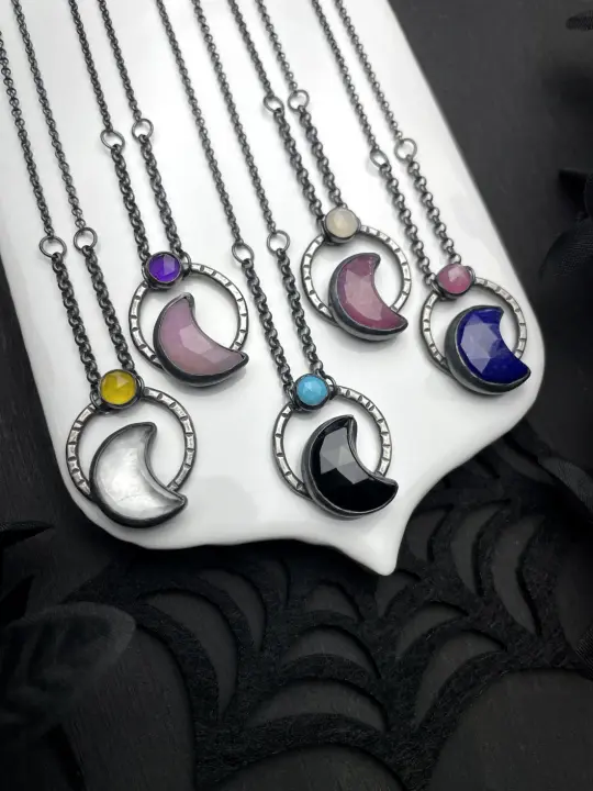 Crystal Moon Orbit Necklaces l