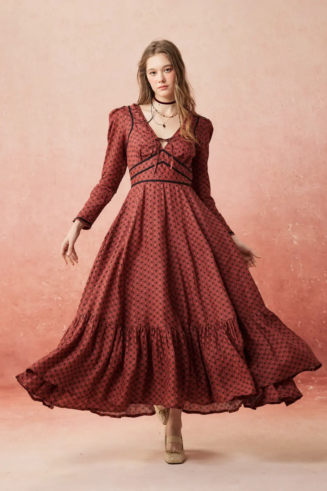 Chelse 19 |Longsleeved Linen Dress Gown