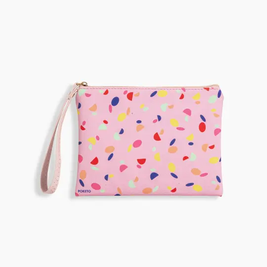 Pink Terrazzo Zipper Pouch