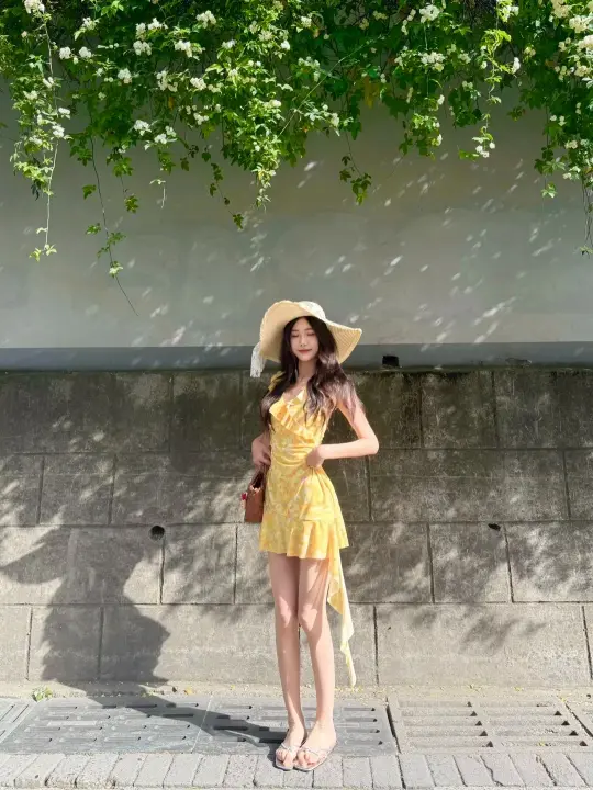 Ruffled Floral Print Sundress R9101