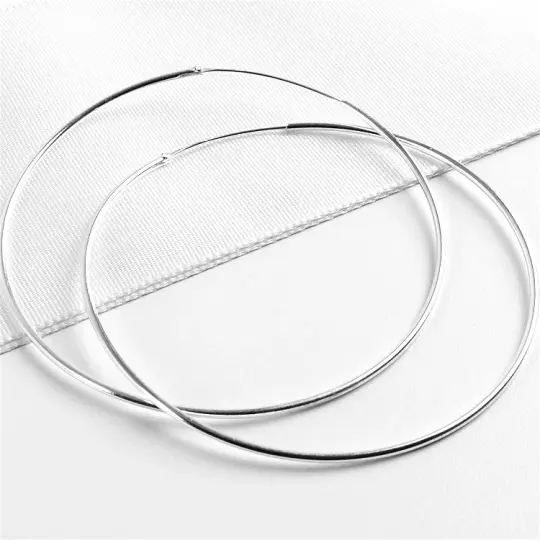 2 1-2" Endless Hoop Earrings