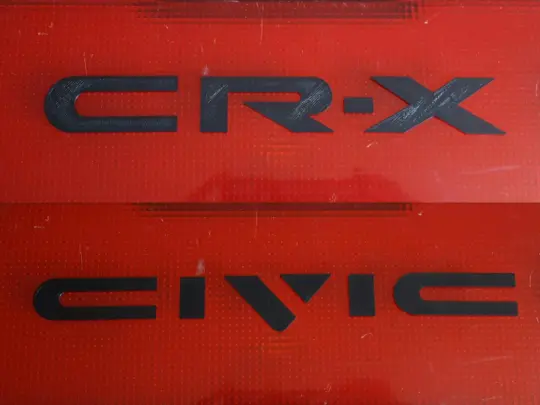Black Raised Emblems for 88-91 Honda CRX / Civic Hatch, Sedan