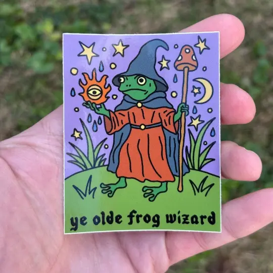 ye olde frog wizard 2.0 sticker