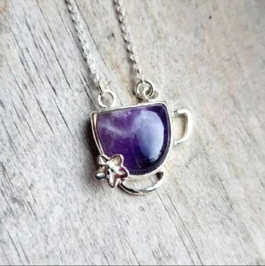Chevron Amethyst Pendant [Demi] — Serenity's Cup