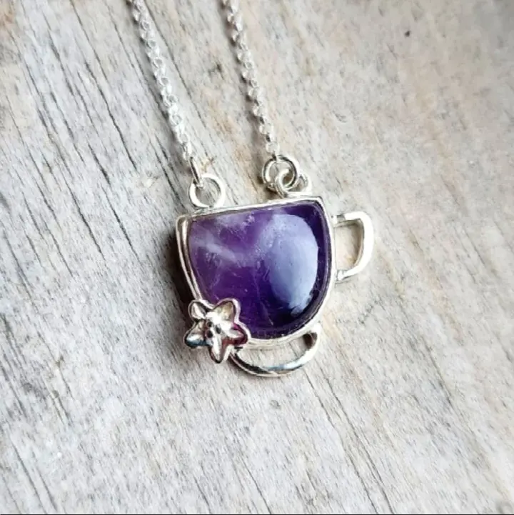 Chevron Amethyst Pendant [Demi] — Serenity's Cup