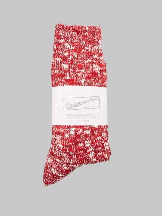 Anonymous Ism Classic Slub Crew Socks Red