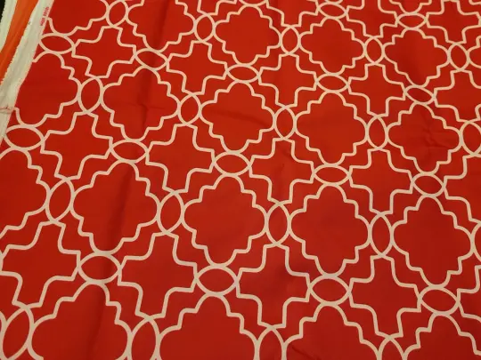 Bright Red Geometric Outdoor Fabric - 1.25  Yard Remnant