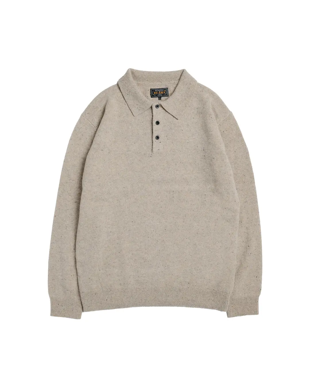 Beams Plus Knit Polo Nep 9G Beige