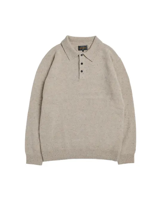 Beams Plus Knit Polo Nep 9G Beige