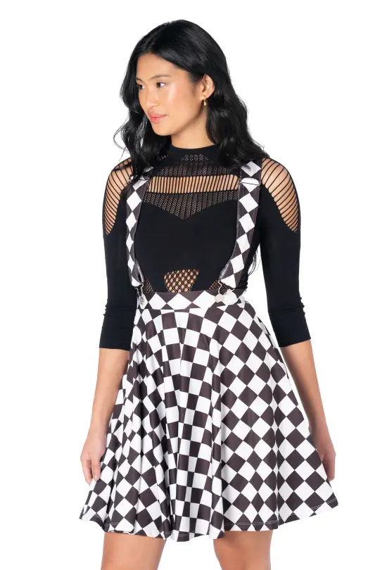 Checkmate Pinafore Skirt