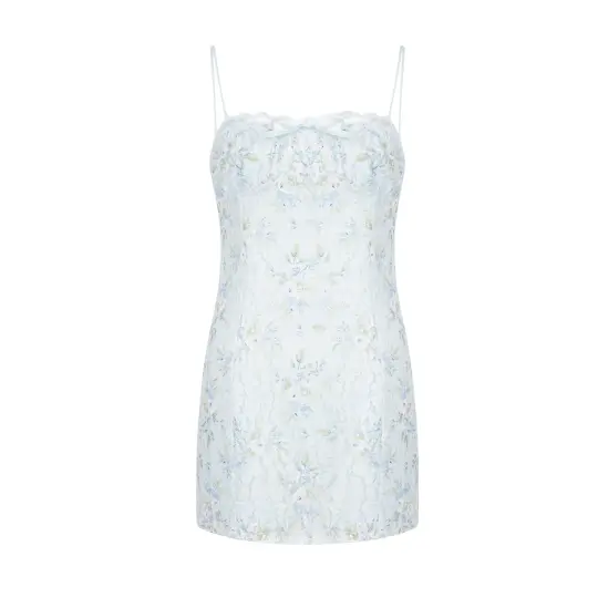 French style fresh straps slim printed lace tube top dress sweet hot girl showing figure short hip skirt R3097
