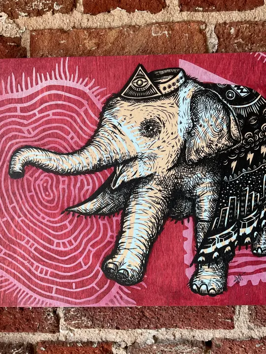 Walk This Way on Pine Panel