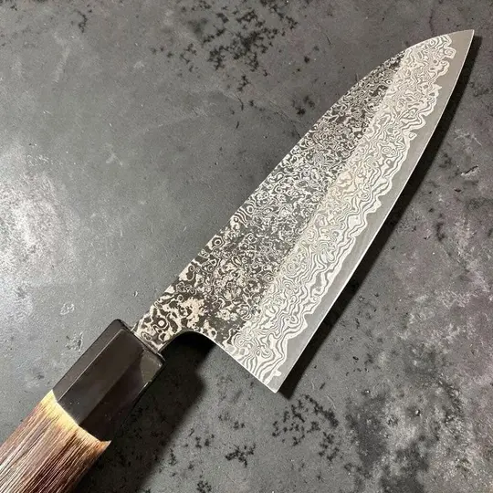 YOSHIKANE HAMONO SLD Black Damascus 170mm Santoku - Superior Japanese Craftsmanship | Tokushu Knife