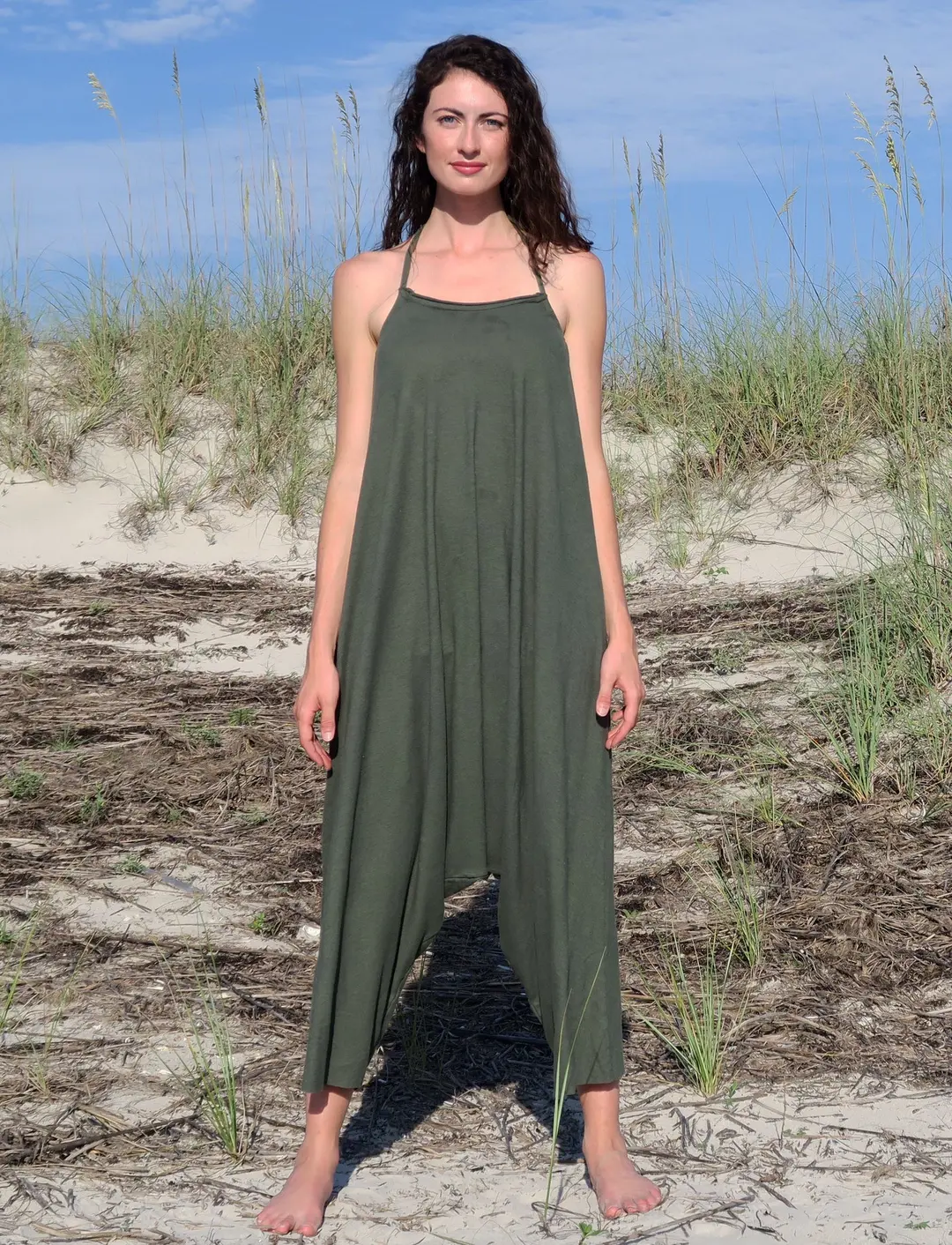 Drawstring Halter Jodhpur Pedal Jumper