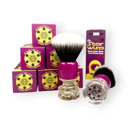 Star Wisp 26mm Stygian Synth Hybrid Knot Shave Brush | *Vintage Edition* | Retro Shave Tech! (Copy)