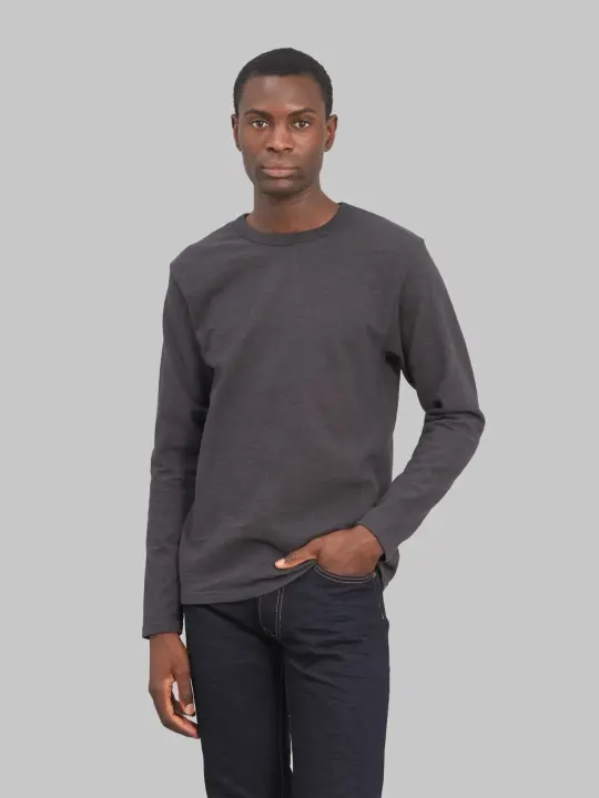 UES No.8 Slub Nep Long Sleeve T-Shirt Black