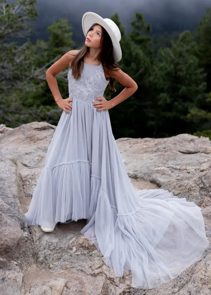 Maia Impact Dress in Blue Smoke