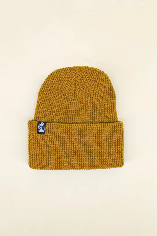 lantern waffle beanie, mustard