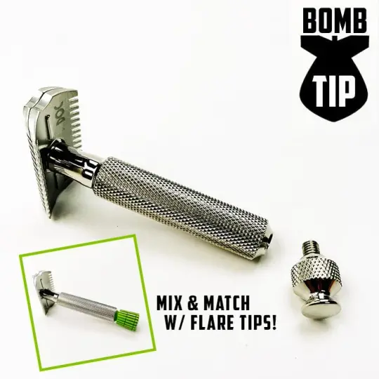 The Ascension Twist-Adjustable Double Open Comb Safety Razor | Removable Bomb Tips! | 316L Stainless Steel