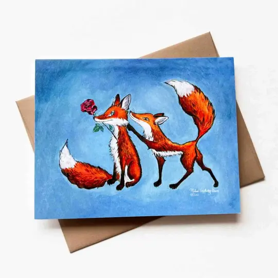 Two Foxes Card, Wholesale 6 Pack