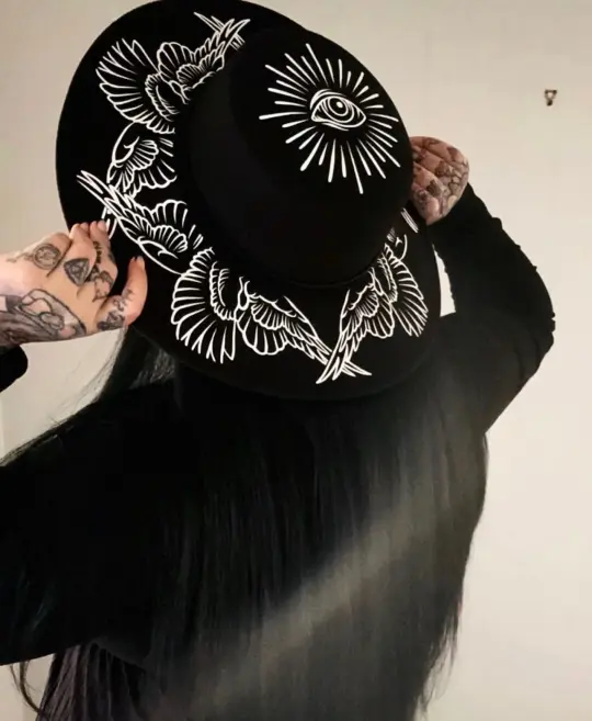 Seraphim Vegan Felt Flat Top XL Wide Brim Hat
